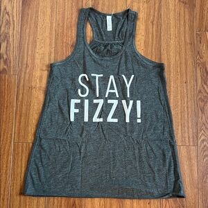 NWT Arbonne Stay Fizzy! Charcoal Women's Racerback Tank Top